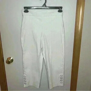 JM Collection Capri Pants Women Small Shimmer Pull On Rhinestone Detail Stretch